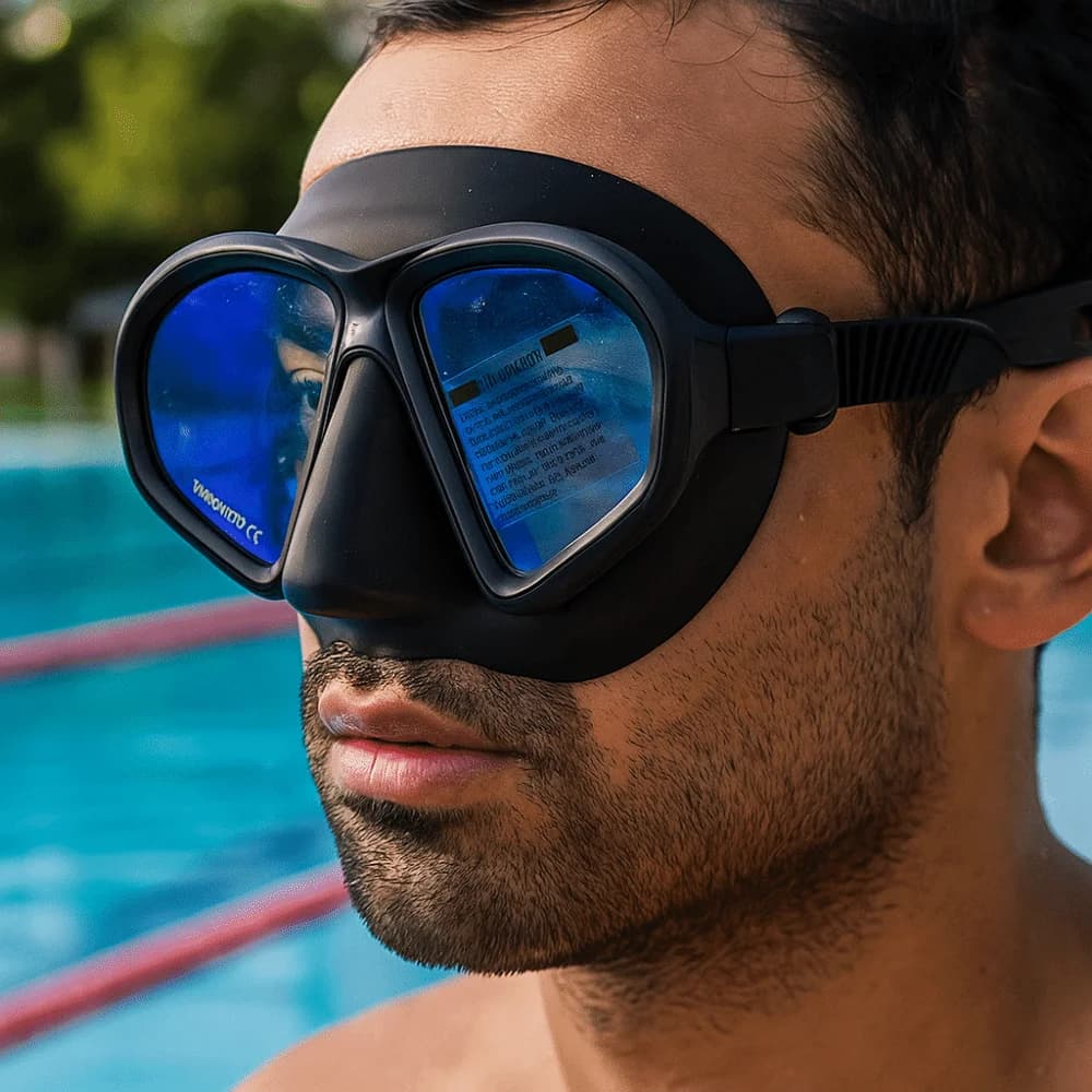 Maschera Subacquea in Vetro Temperato Pieghevole con Boccaglio Tipo J, Set Snorkeling a Basso Volume Anti-Appannamento