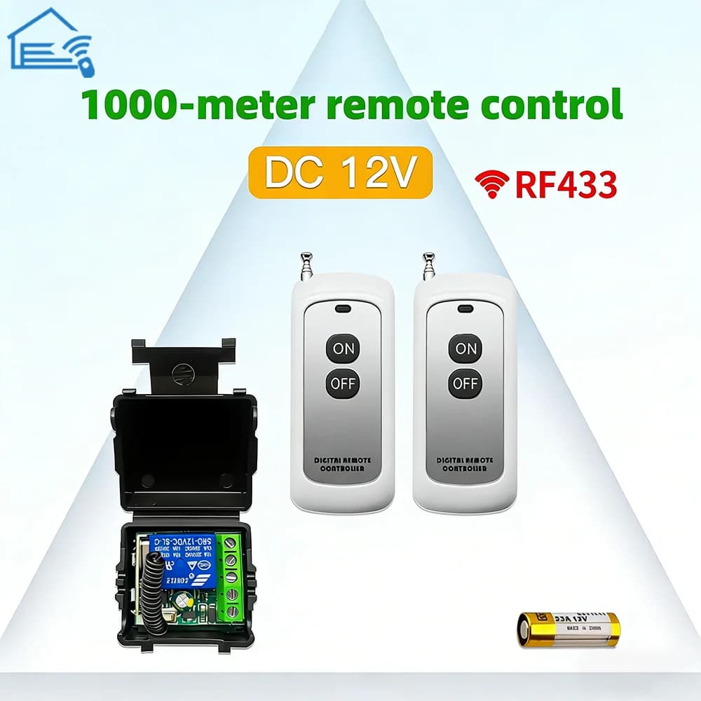 Interruttore remoto per cancello per uso generale Ricevitore di segnale wireless DC RF 433 MHz da 12 volt Piccolo modulo fai-da-te per porta del garage LED x