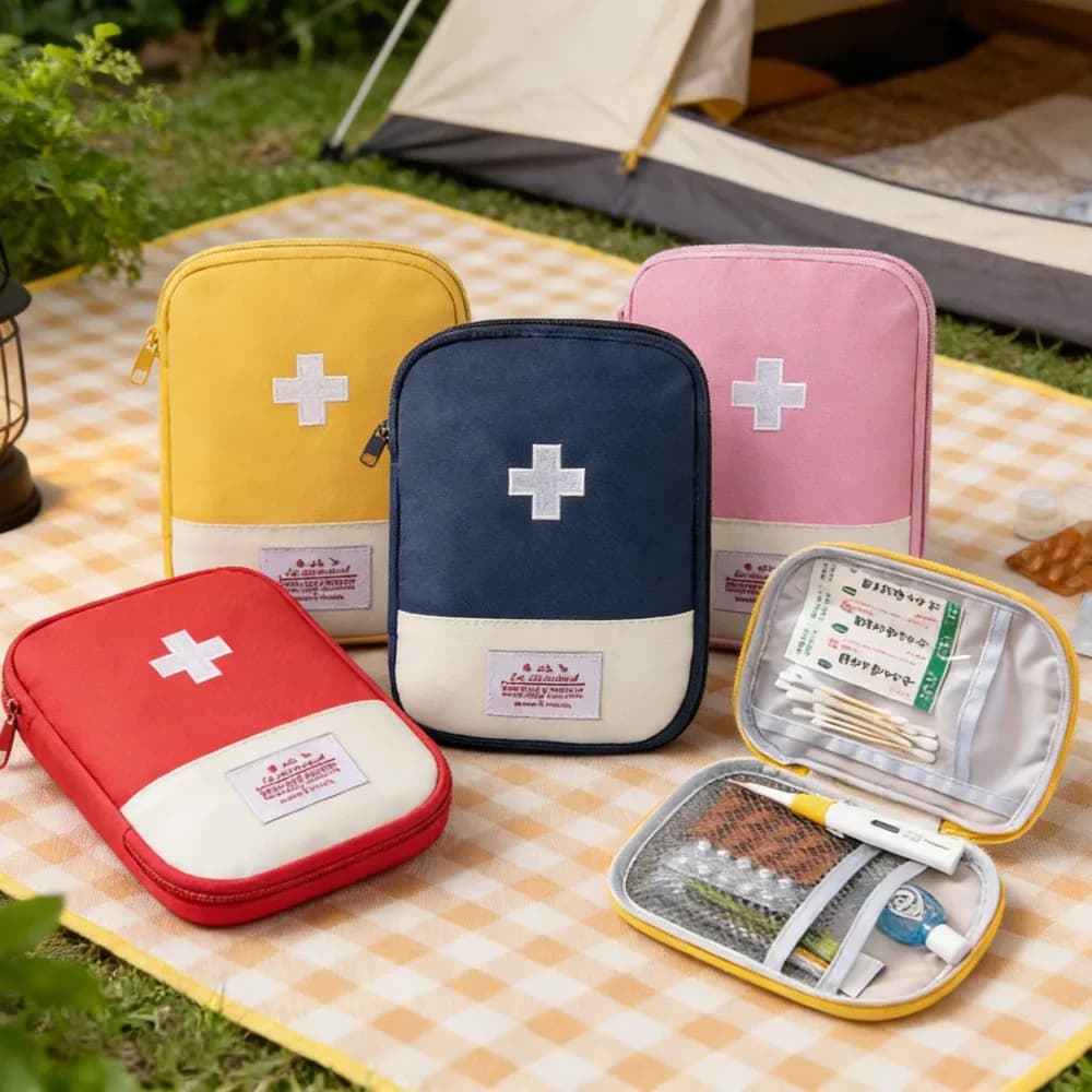 1 Pezzo Borsa Portamedicinali, Astuccio per Pillole, Kit di Pronto Soccorso Mini Portatile per Emergenze e Sopravvivenza, Borsa per la Casa