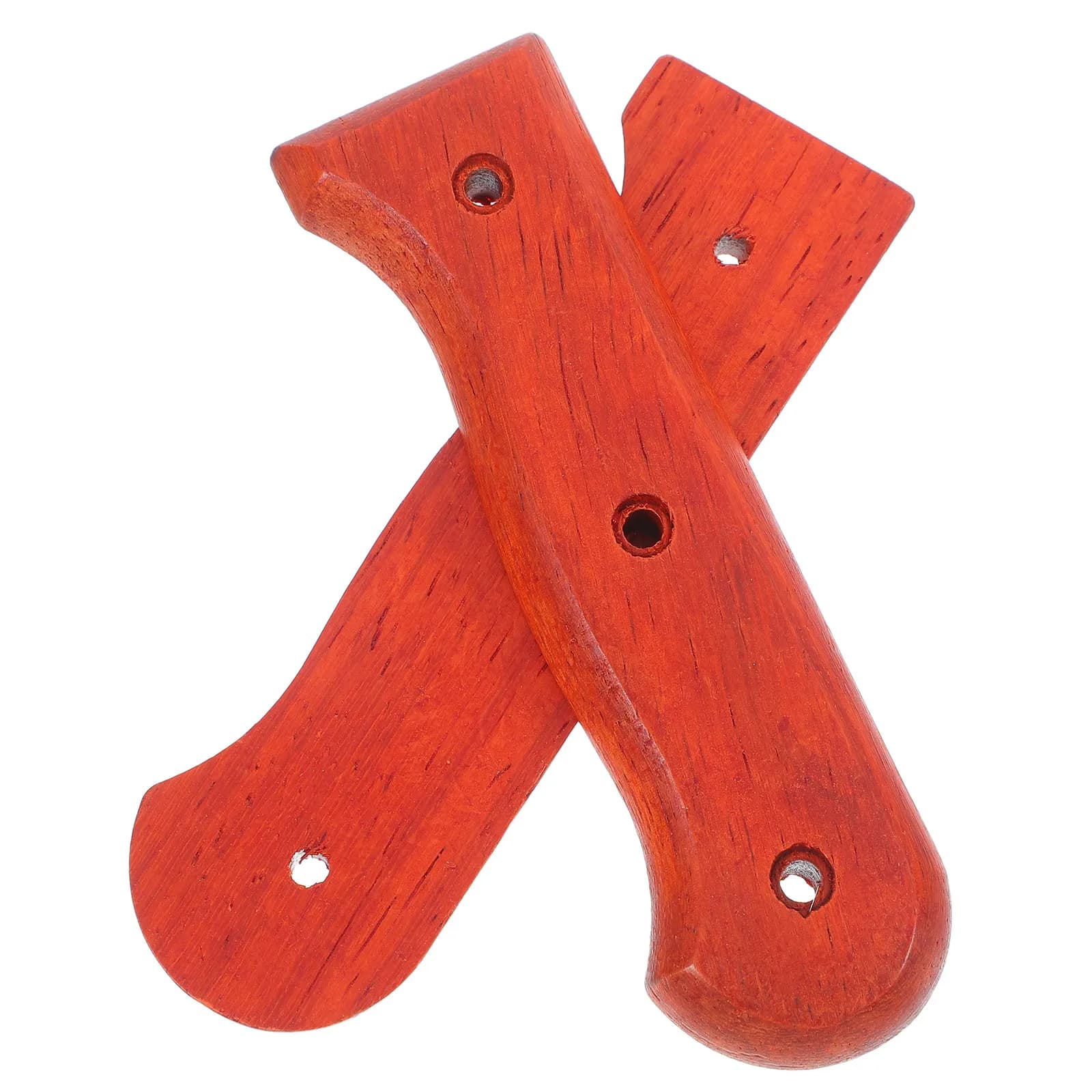 1Pair Red Pear Wood Knife Handle Replacement DIY Chef Knife Grip Kitchen Cutter Handle Repair Accessory for Blade Crafting