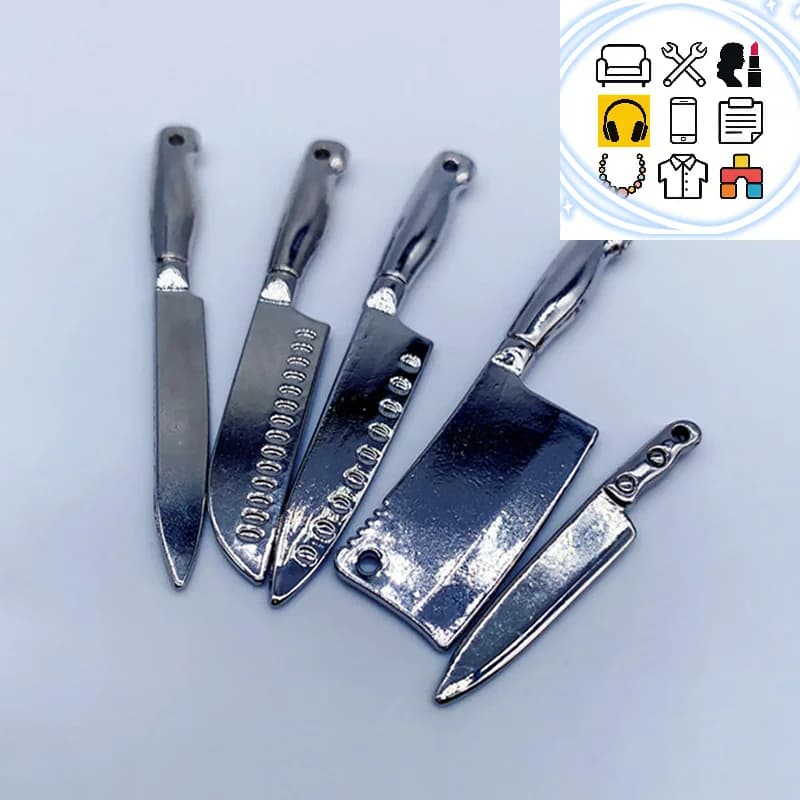 Mini Doll House Knives 1/12, Kitchen Tools and Doll House Accessories, Children's Toys
