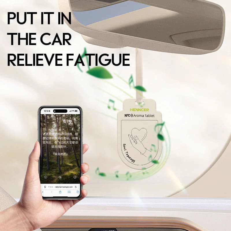 Carta aromatica NFC con citazioni ispiratrici quotidiane Diffusore di oli essenziali naturali per auto, armadio, casa