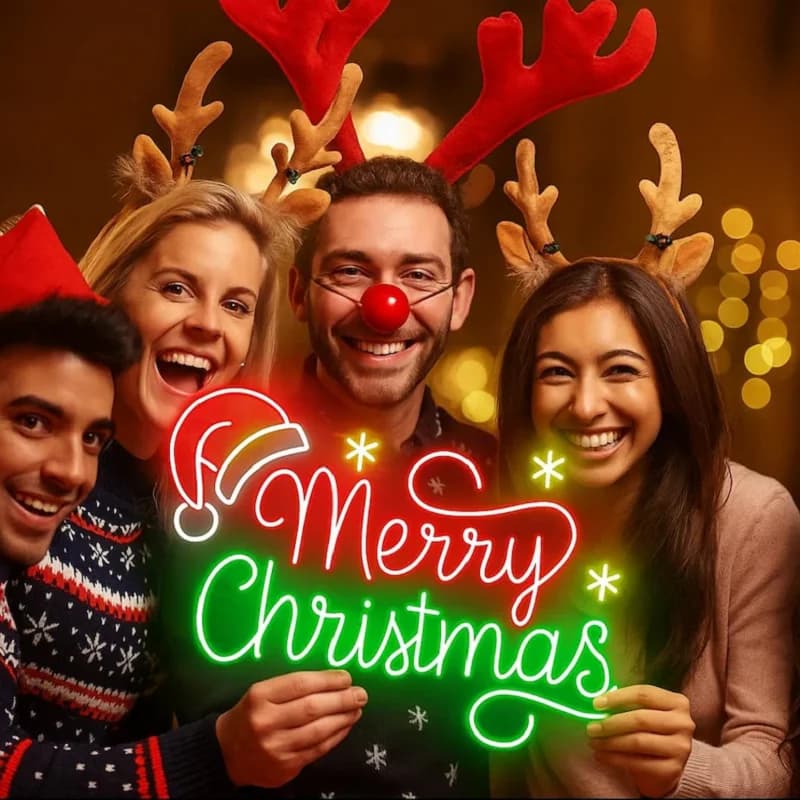 Insegne al neon natalizie Luci al neon a LED per decorazioni da parete Camera da letto Soggiorno Decorazioni per feste di Natale Un ottimo regalo per i bambini