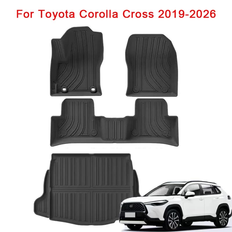 for Toyota Corolla Cross 2019-2024 2025 2026 LHD Floor Mat All-weather TPE Car Mats Cargo Liner Anti-slip Trunk Pad Right Drive