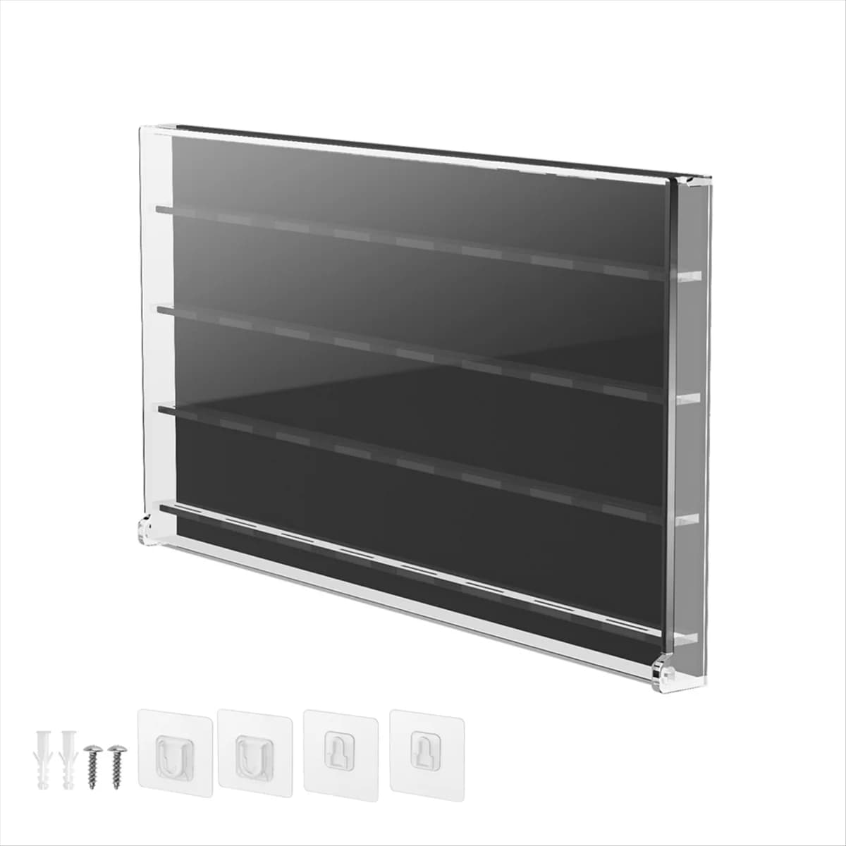 A79E-TXEsign Scatola di immagazzinaggio per vetrina per montaggio a parete per plettri in acrilico per chitarra per riporre e visualizzare 32 plettri Nero + trasparente