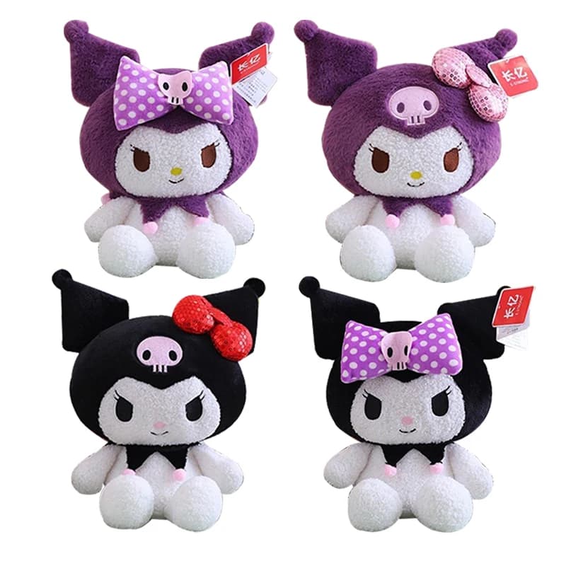 22 cm autentico Sanrio Kuromi bambola di peluche nero viola Cutecartoon bambola ragazza giocattolo per bambini compleanno regalo di Natale
