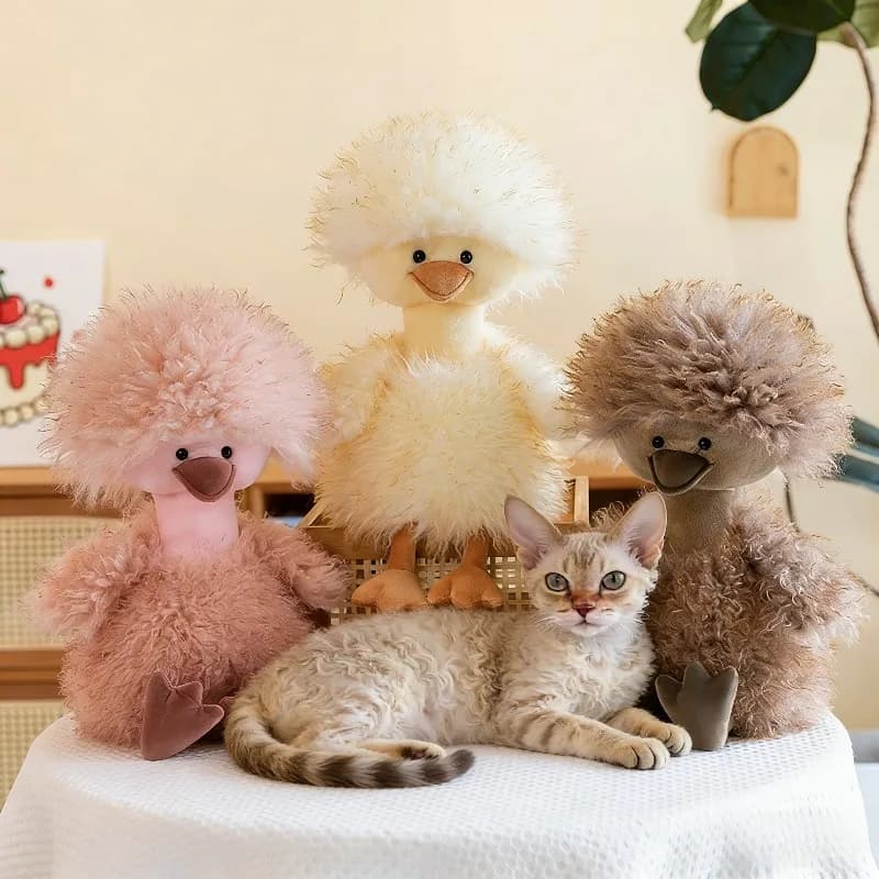 Simpatico Gattino Peloso a Forma di Anatroccolo, Compagno di Peluche Morbido e Resistente, Antistress, il Miglior Regalo per Gatti