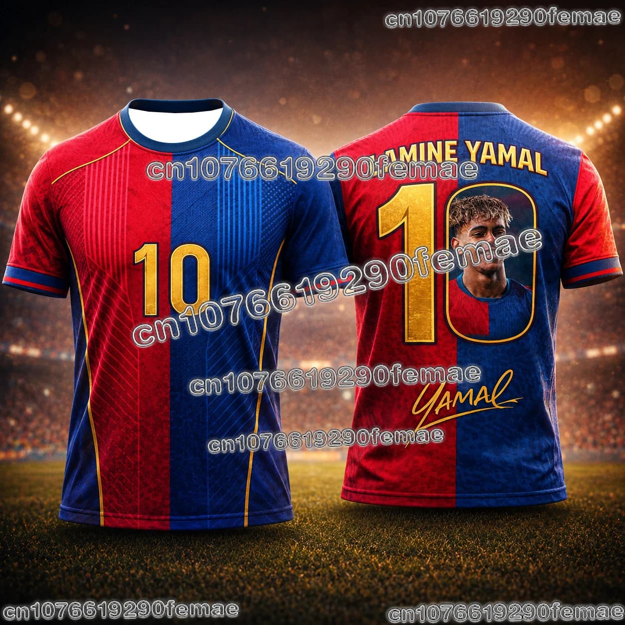 Retro Adult Spain Soccer Jersey Number 10 Graphic Print Red Blue Block Stitching Motifs 2026 Athletic Emblem Fan Football Shirt