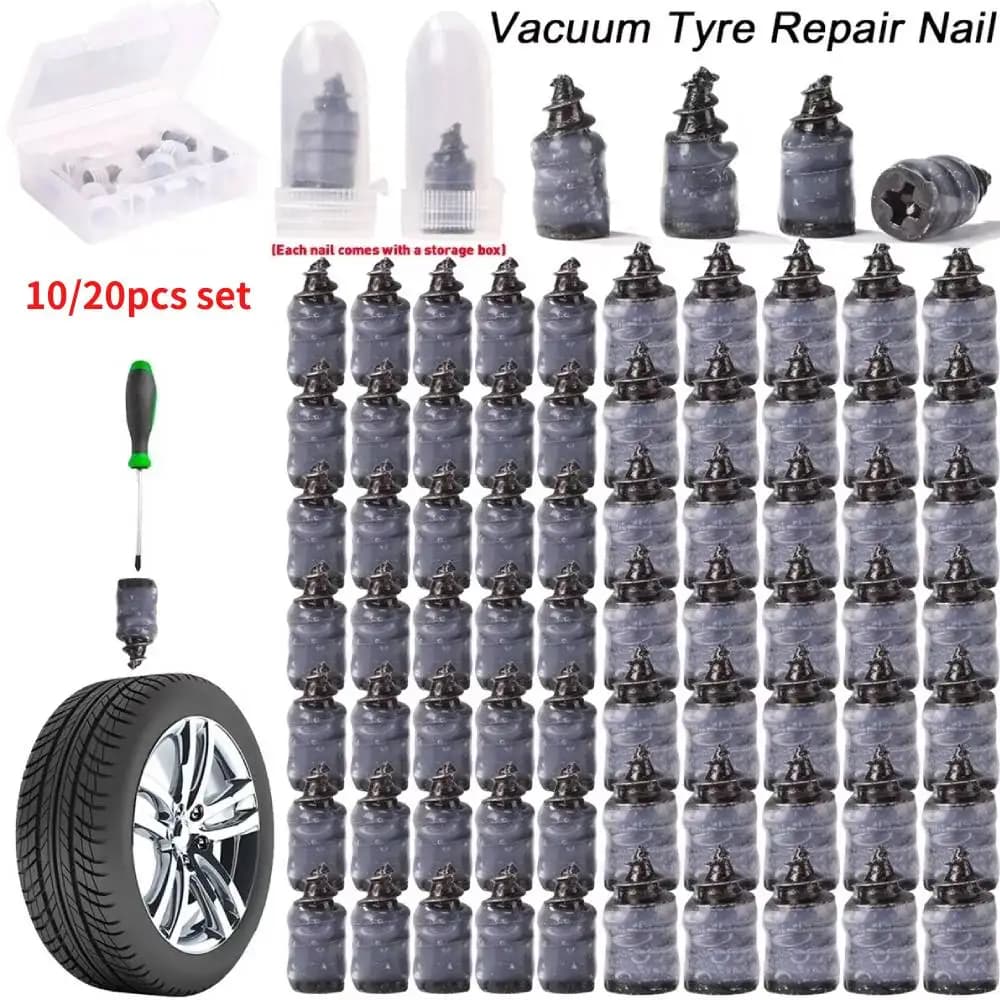 20-10PCS Universal Vacuum Tyre Repair Set For Car Motorcycle Scooter Rubber Tubeless Tire Repair Kit Glue Free Repair Tire Nails