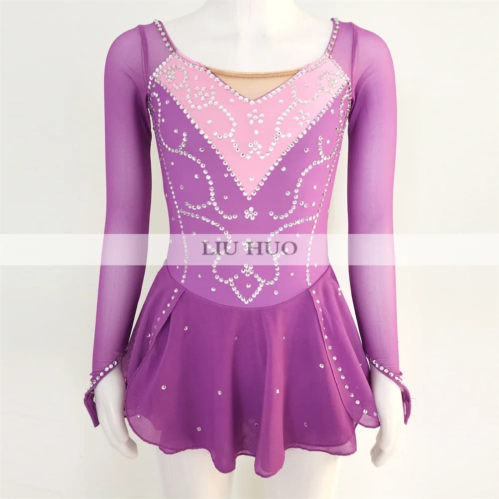 LIUHUO Danza sul Ghiaccio Pattinaggio di Figura Vestito Delle Donne Della Ragazza Adolescente Personalizza Costume Prestazioni Competizione Body Roller Bambini BD258