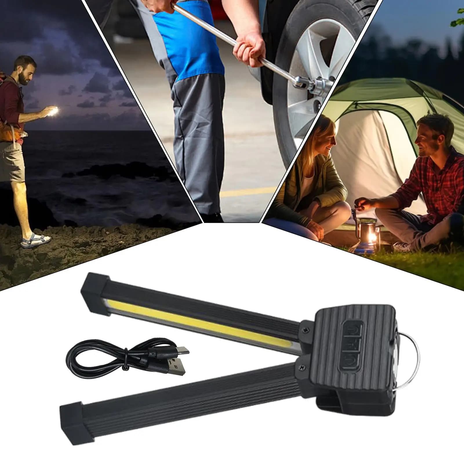 Lampada da palestra a 7 velocità con dimmer e flash, portatile con base magnetica, LED impermeabile con gancio per appendere, luce selfie a 180 gradi