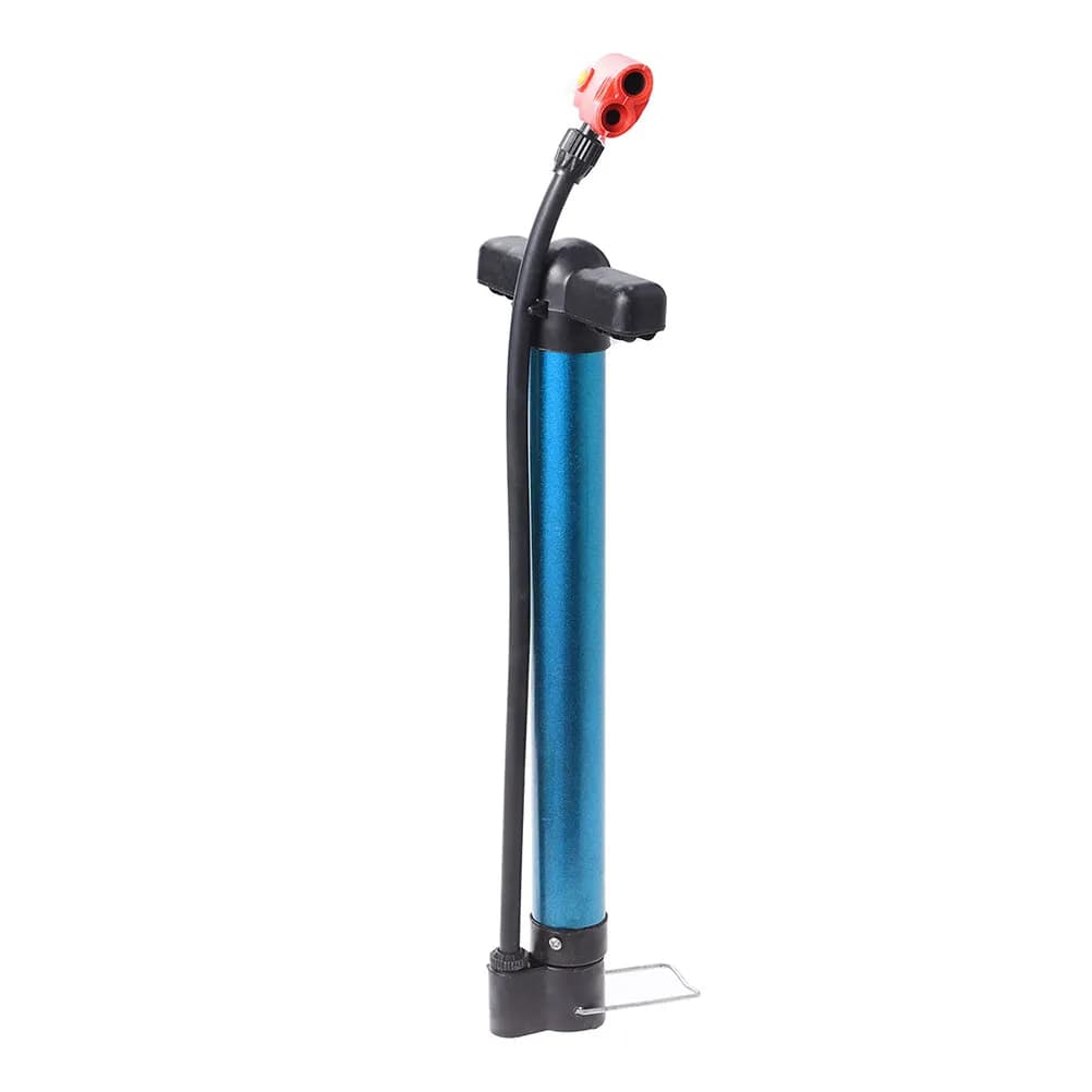 Pompa Portatile per Pneumatici Bici con Tubo Lungo in Lega di Alluminio Bloccabile, Gonfiatore Multivalvola per Biciclette, Veicoli e Palloncini