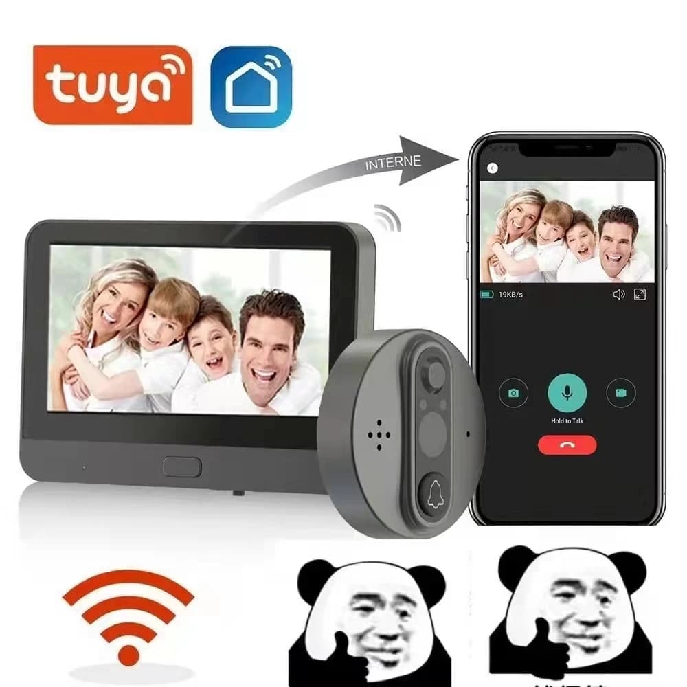 Tuya APP 4.3 pollici Wireless WIFI IP campanello videocitofono citofono visore visivo per porta