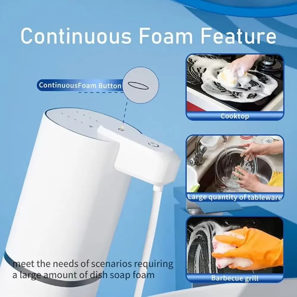 380ml Automatic Liquid Soap Dispenser Smart Sensor 4 Gear Adjustable Foam Machine Touchless Automatic Induction Hand Washer
