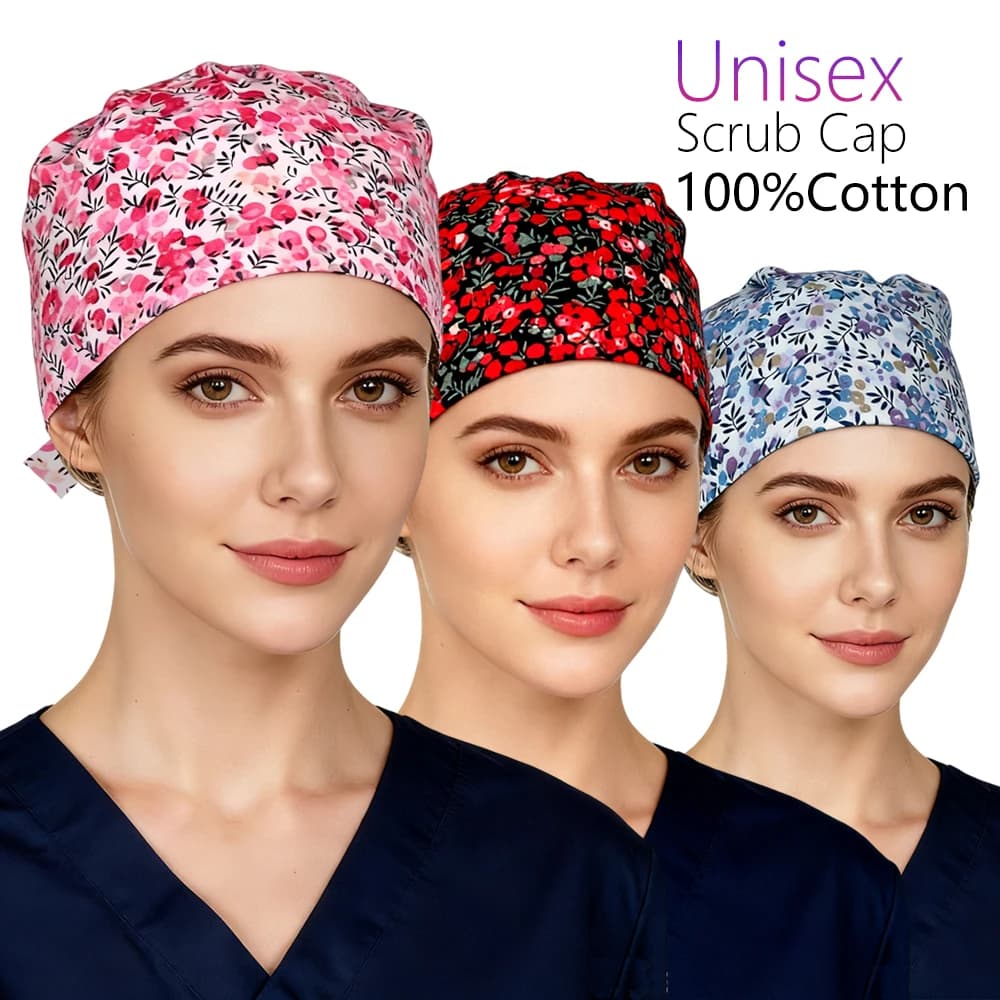 Berretto chirurgico da donna con fascia antisudore Spa unisex Assistenza sanitaria Ospedale Lavoro dentale Cappelli per chirurgia Salone di bellezza Cappellini per scrub medico
