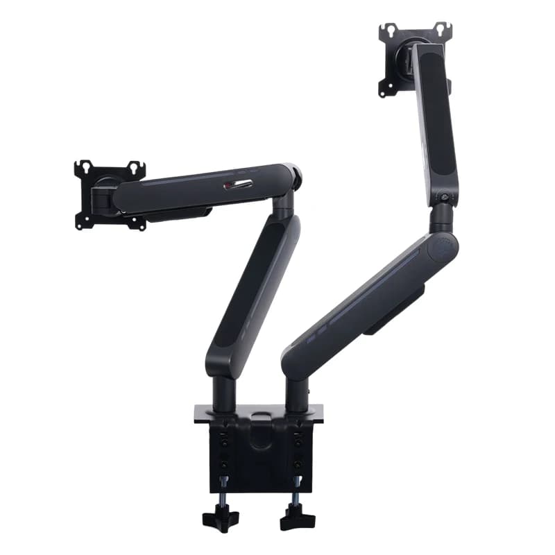 New High Quality Adjustable Gas Spring Monitor Desk Mount Full Motion VESA Mount Dual Monitor Stand Space-Saving Cable