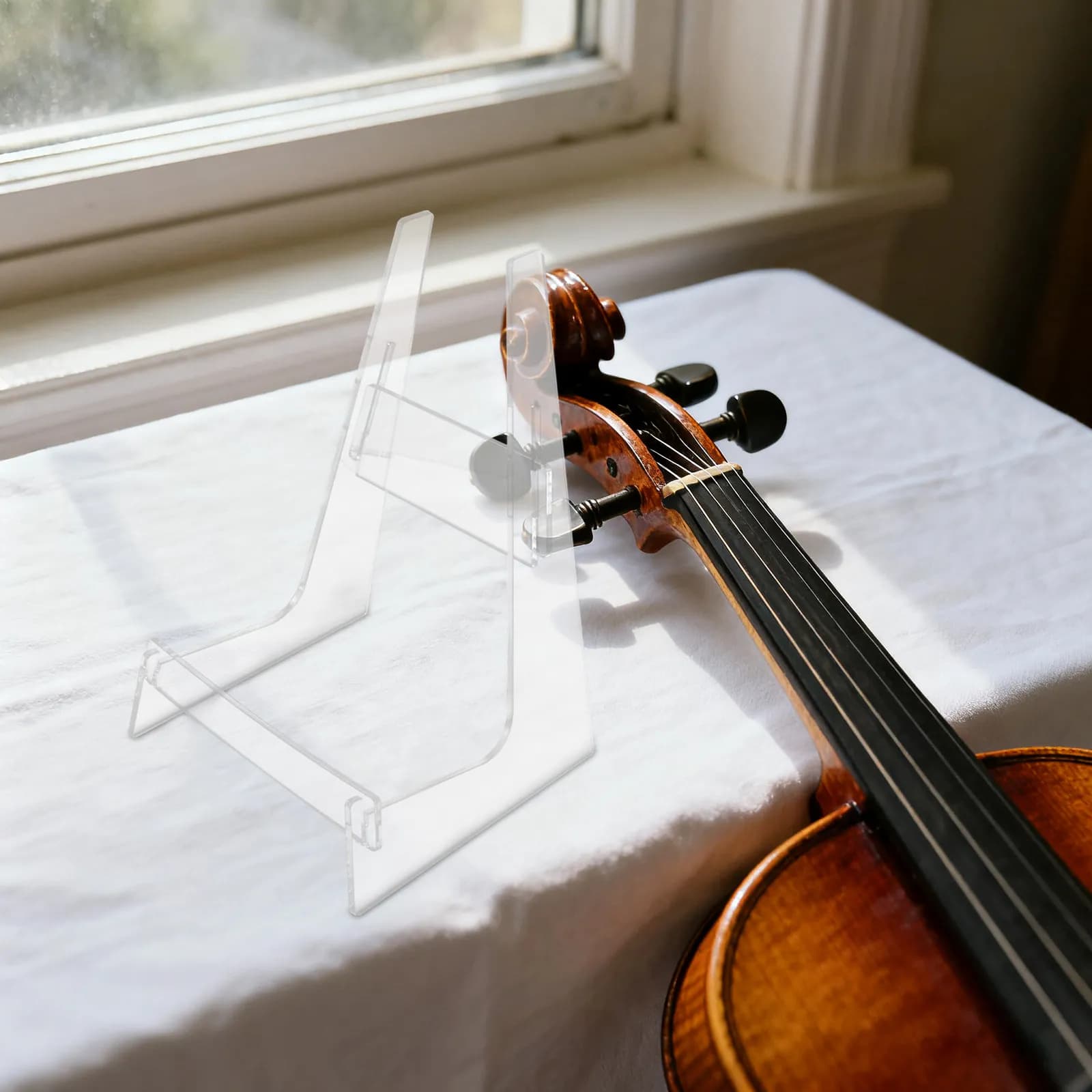 Supporto per Chitarra in Acrilico Trasparente, Espositore da Pavimento Smontabile per Ukulele, Basso, Violino, Strumenti Elettrici e Acustici, per Studio Musicale
