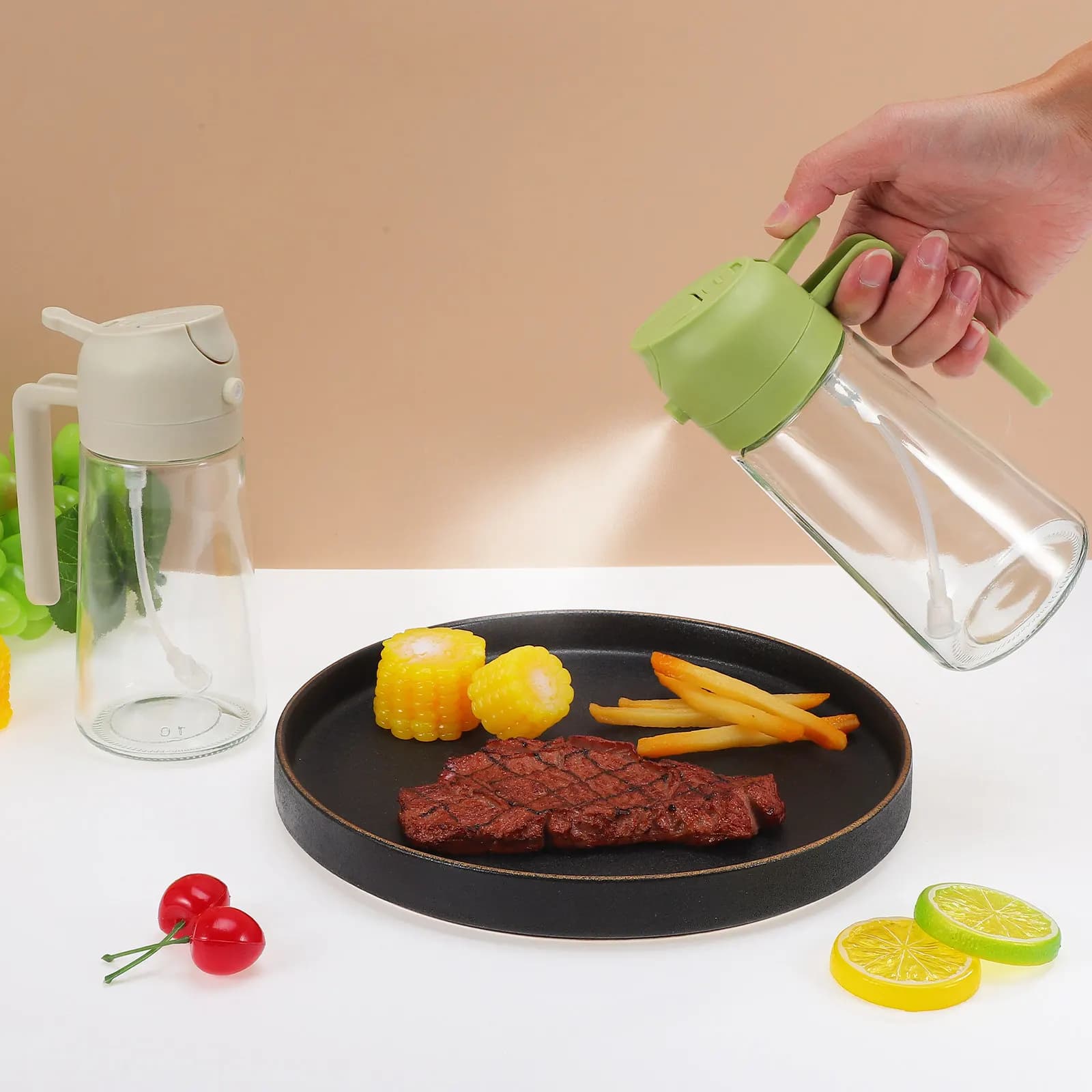 Bottle Oil Spray for Air Fryer, Glass Container with Sprayer and Olive Oil dispenser