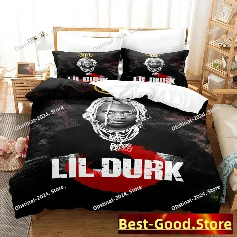 2025 Set biancheria da letto Lil Durk Set letto singolo stampato con federa Copripiumino morbido singolo matrimoniale Queen Super King Size