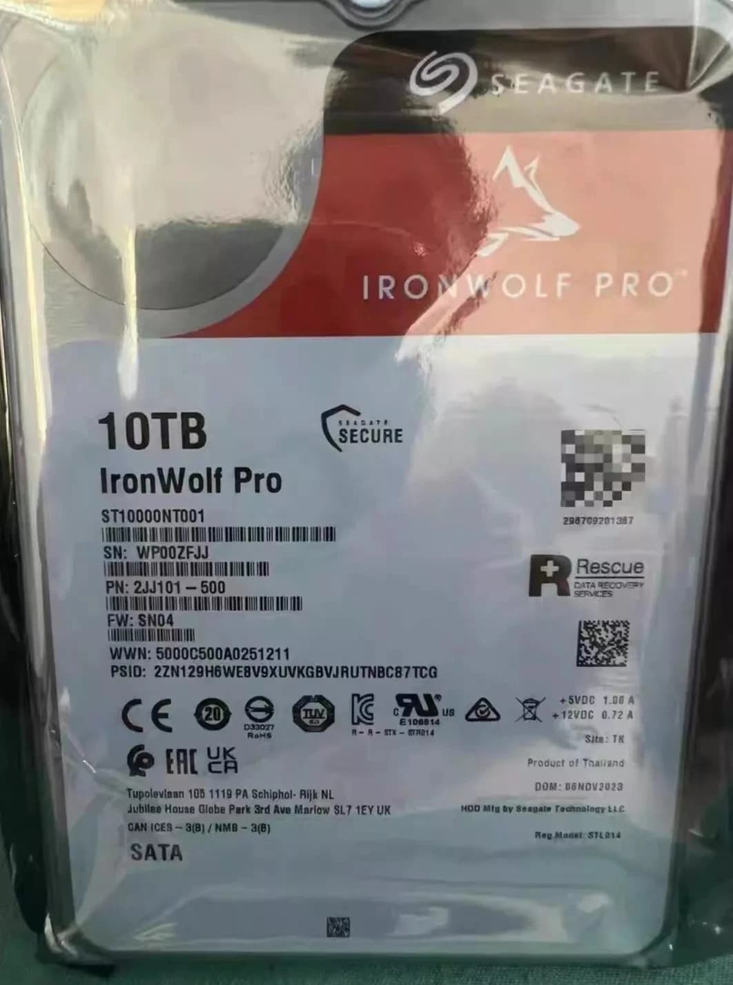 Disco Rigido Meccanico Seagate IronWolf NAS 10TB (10T) per Archiviazione in Rete