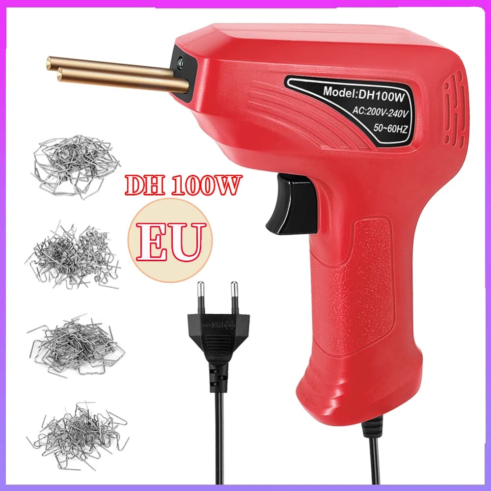 Cucitrice a caldo 100W Saldatrice di plastica Strumento di riparazione auto e kit chiodi Paraurti automatico Saldatore Graffette Pistola termica Saldatore di plastica EU