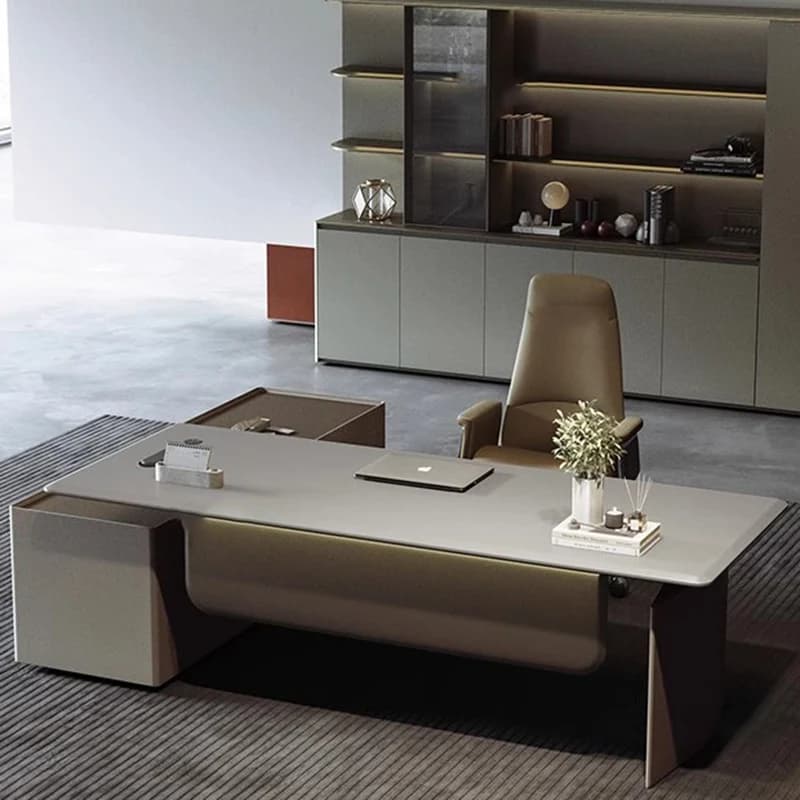 Scrivania Elettrica Regolabile in Altezza per Ufficio, Design Moderno e Semplice, con Cassetti, per Dirigenti e Manager, Arredamento per Ufficio