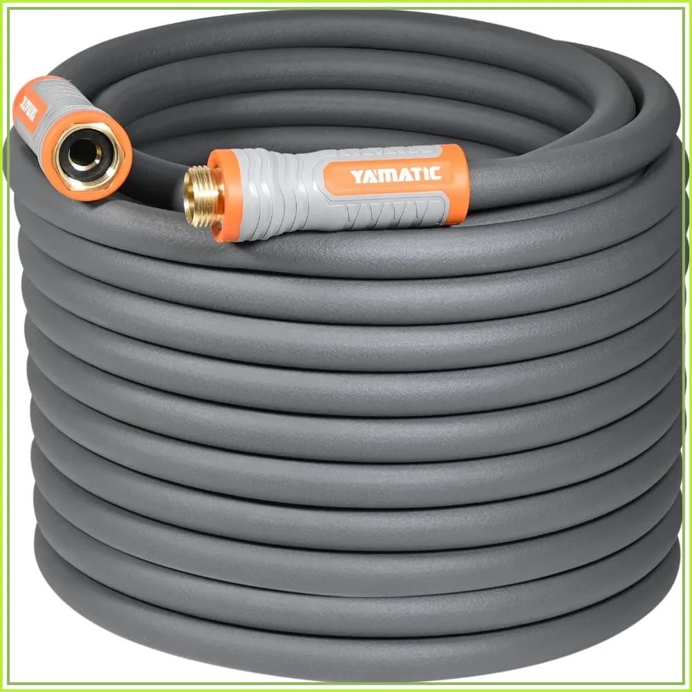 Heavy Duty Garden Hose 5/8 in x 100 ft with Swivel Handle, Super Flexible, All-weather, Kink Resistant, 600 PSI