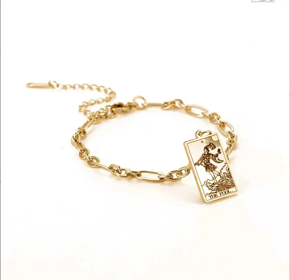 Braccialetti con ciondoli Tarocchi Esoterici da 1 pezzo per Donna, Amuleto degli Arcani Maggiori, Gioielli da Polso in Acciaio Inossidabile, Regali F0996