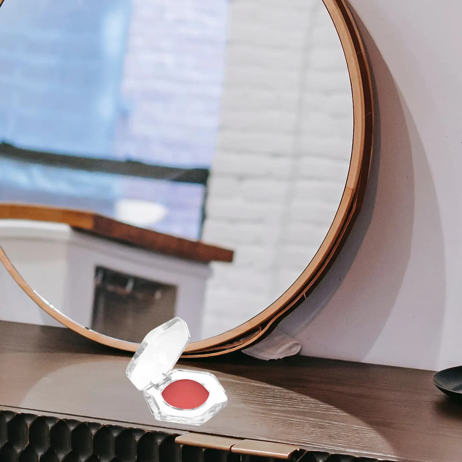 Set di 4 Contenitori Esagonali Vuoti per Ombretto, Ricaricabili e Resistenti, Ideali per Viaggi e Fai-da-Te: Blush, Rossetto, Fondotinta, Illuminante