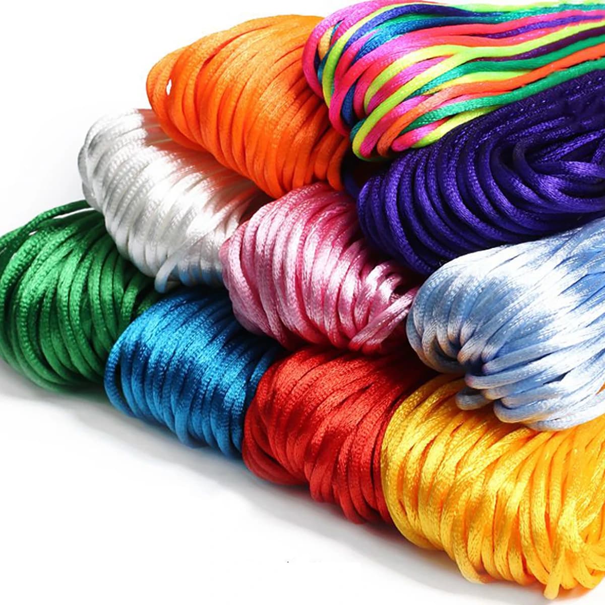 20 M/Rotolo 1.5-2-2.5mm Chinese knot Nylon Cord Braided Macrame Rattail Satin String For Jewelry Bracelet That Edge Line