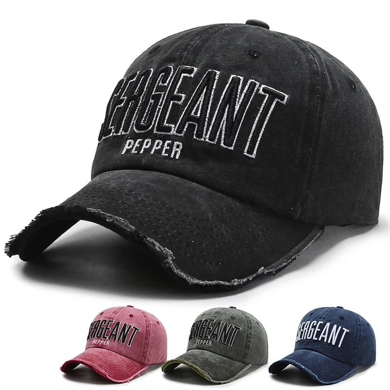 Unisex Washed Baseball Cap with Embroidered Letters Spring Casual Hat for Men And Women