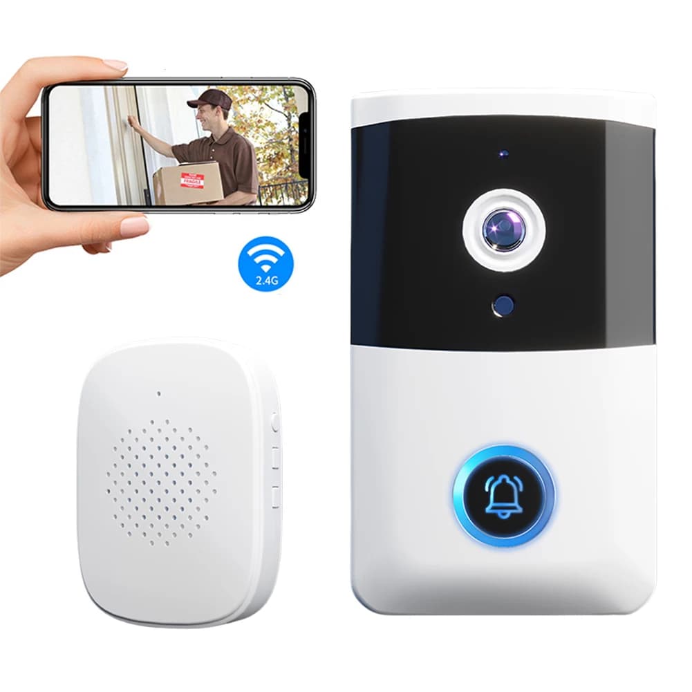 WiFi Wireless Video Doorbell IR Night Vision Doorbell Camera Two-way Audio Home Door Bell Home System