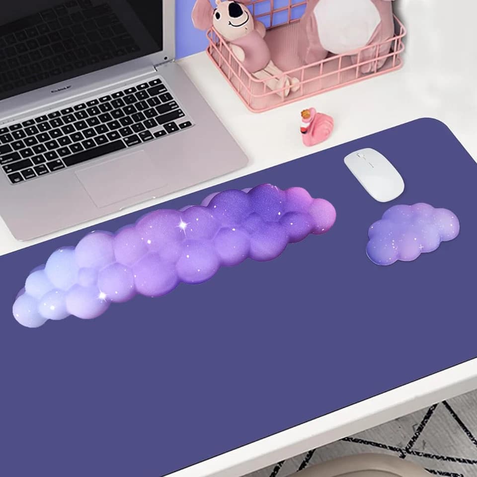 Set poggiapolsi per tastiera con base antiscivolo per tastiera con memory foam ergonomico per computer portatile da ufficio