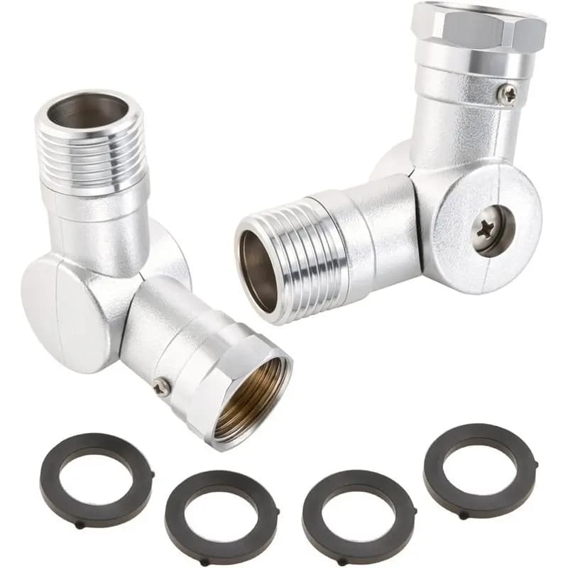 ABUN-2Pack RV Swivel Garden Hose Adapter Adjustable 180° & 360° Brass Rotating Hose Elbow Connector Garden Irrigation
