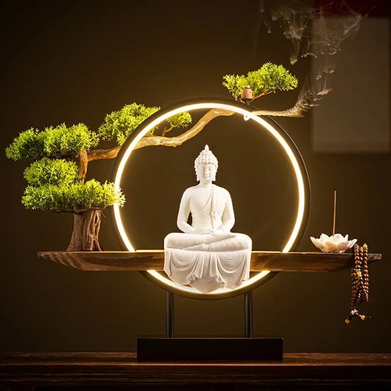 Buddha Porta Cono di Incenso Incensiere Reverse Grande Reflux Stick Bruciatore di Incenso Cascata Ensensoir Porta Inciensos Decorazione In Ceramica
