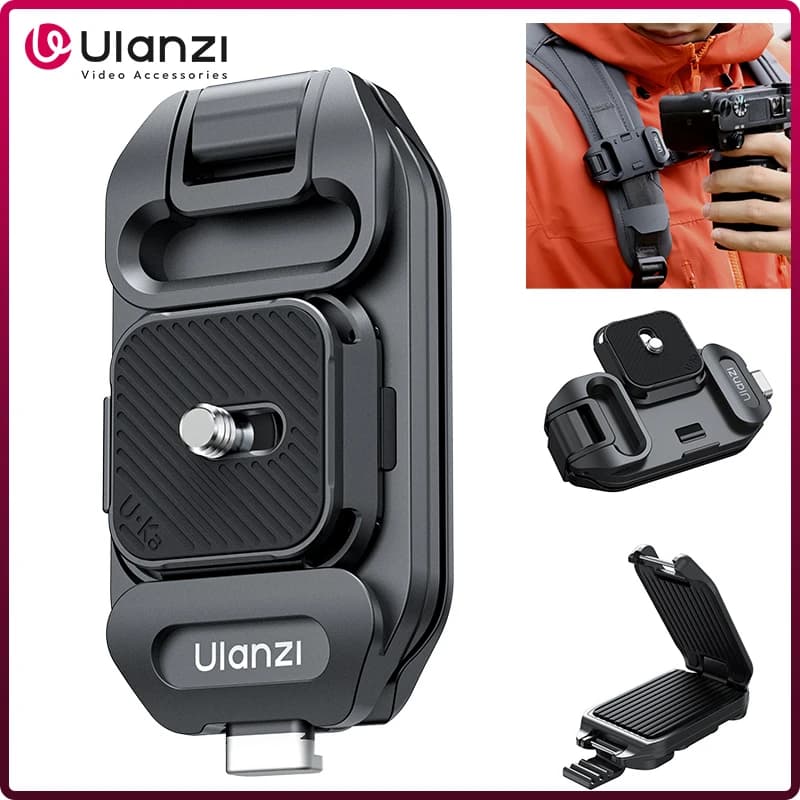 Ulanzi UKA07 Kit di sgancio rapido per zaino compatibile con il sistema di sgancio rapido Uka Arca-Swiss per fotocamera DSLR Carico massimo 10 kg