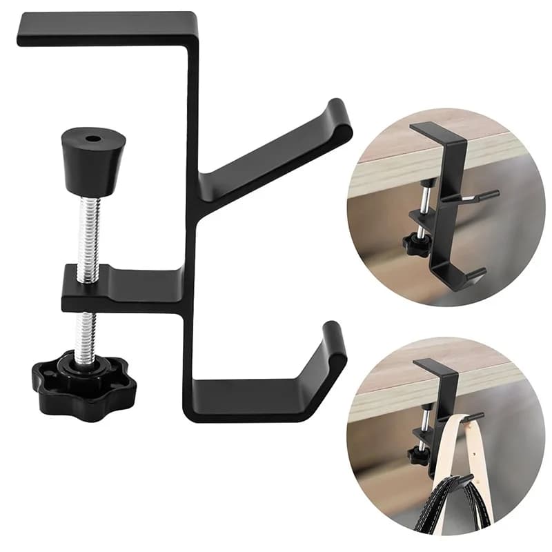 Desk Edge Hook Punch-Free Gaming Headset Desk Edge Hook Backpack Storage Hanging Hook Holder For Home Office School Edge Double