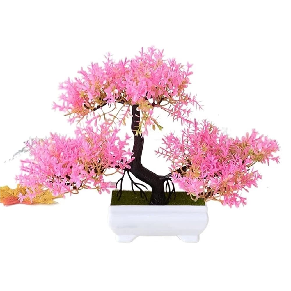 Piante artificiali Bonsai Piccolo albero Fiori Ornamenti in vaso Vaso Pianta finta per la decorazione della tavola della stanza di casa dell'hotel Decorazione del giardino