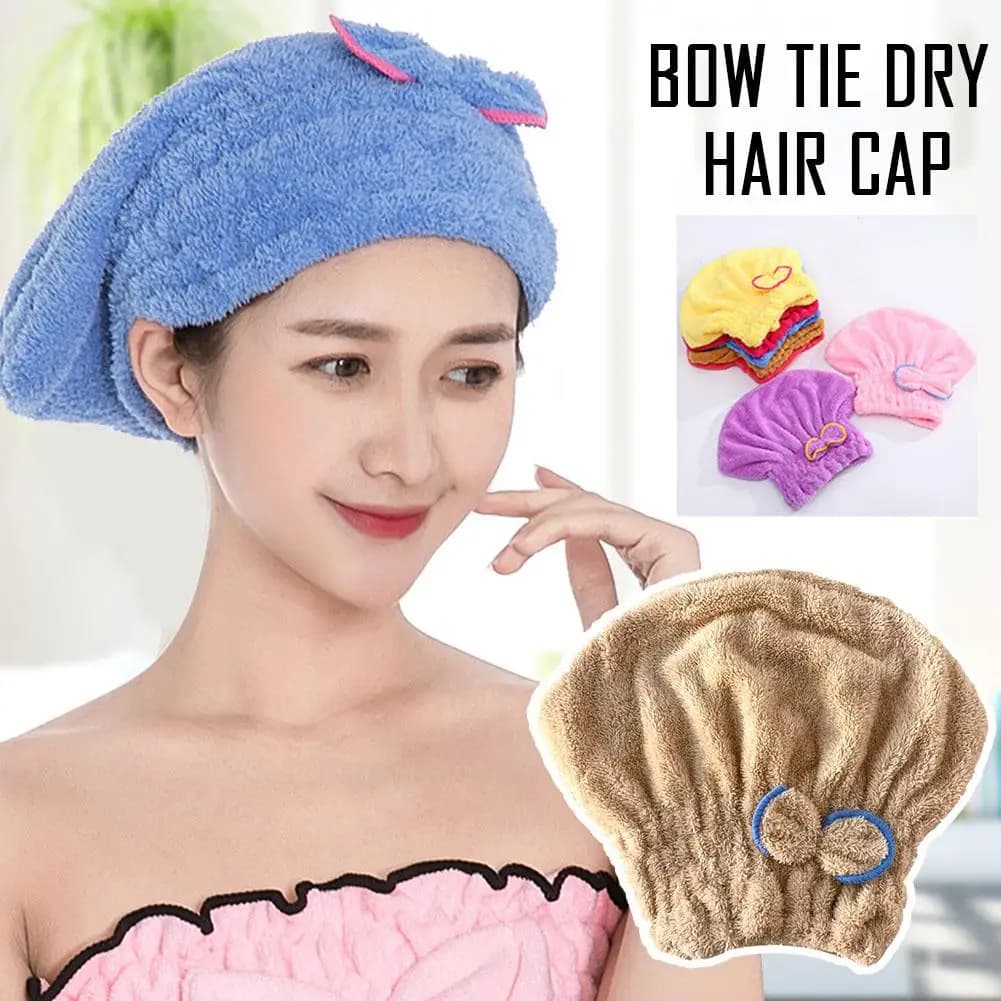 Women's hair towel for quick drying hair turban hat Super towel bath cap microfiber hair absorption dry solid hat H4E2