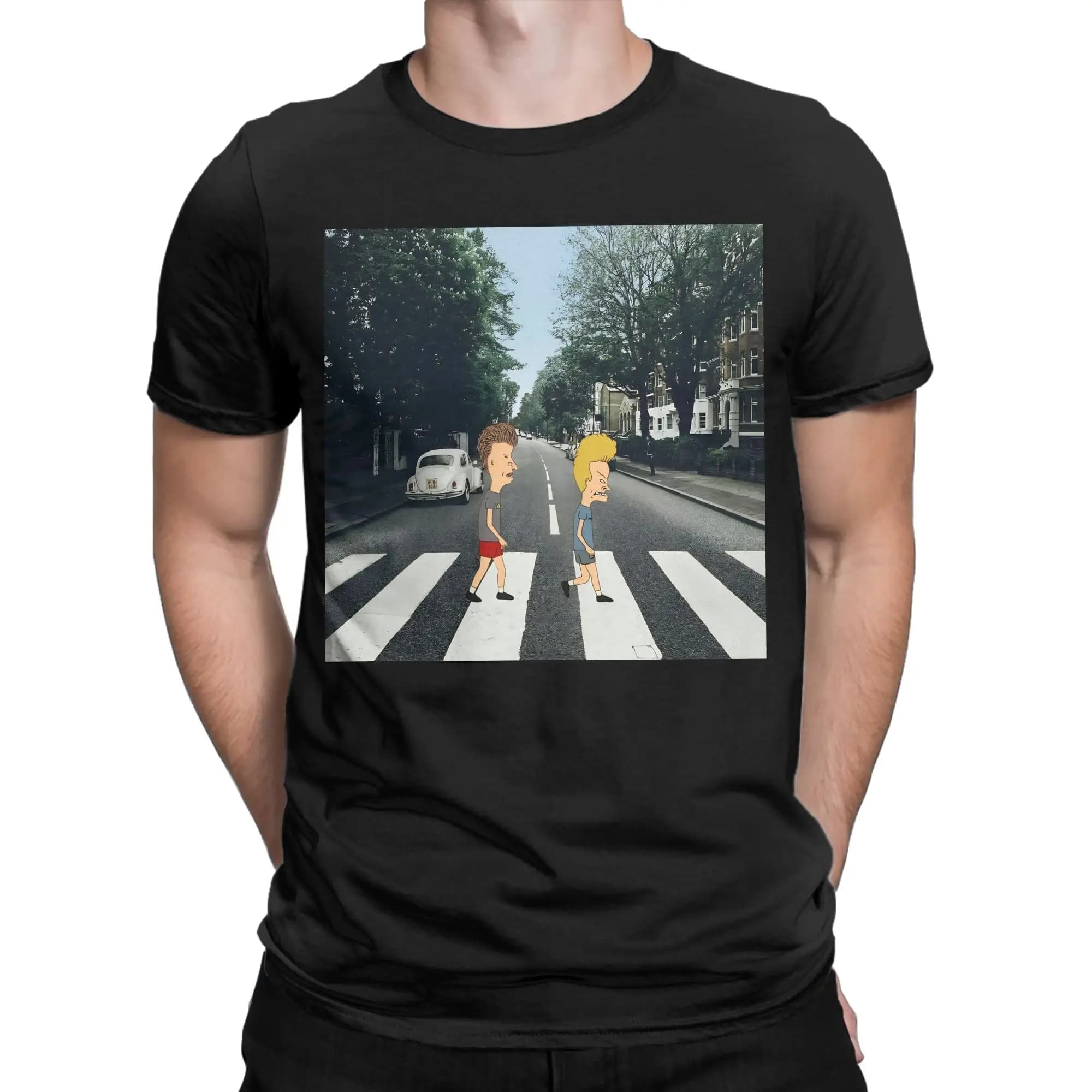 Men's Beavis and Butthead T Shirts Pure Cotton Tops Funny Short Sleeve Crew Neck Tees Unique T-Shirts
