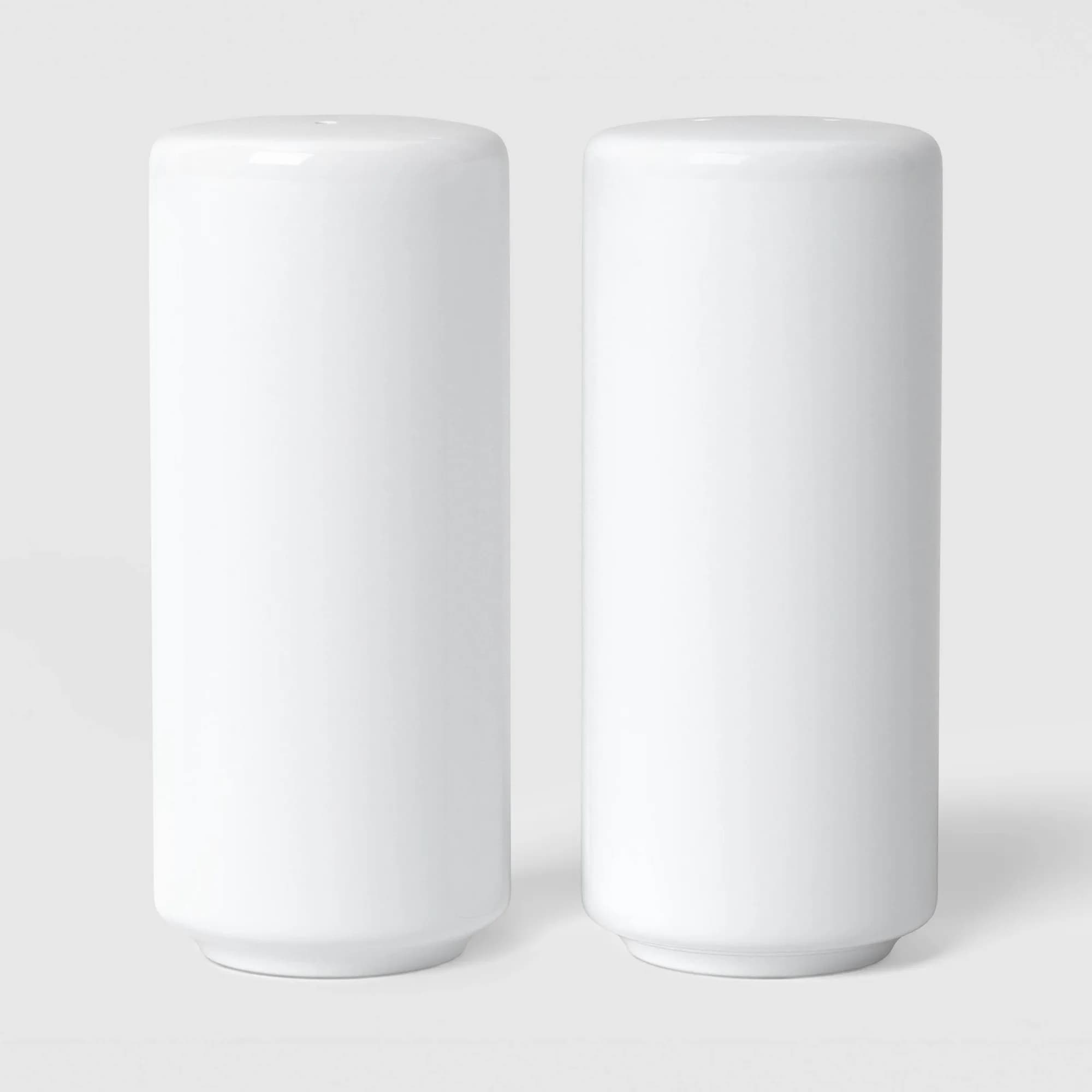 White Ceramic Salt And Pepper Shaker Set For Kitchen Table Dining, Refillable Spice Dispenser Home Decor