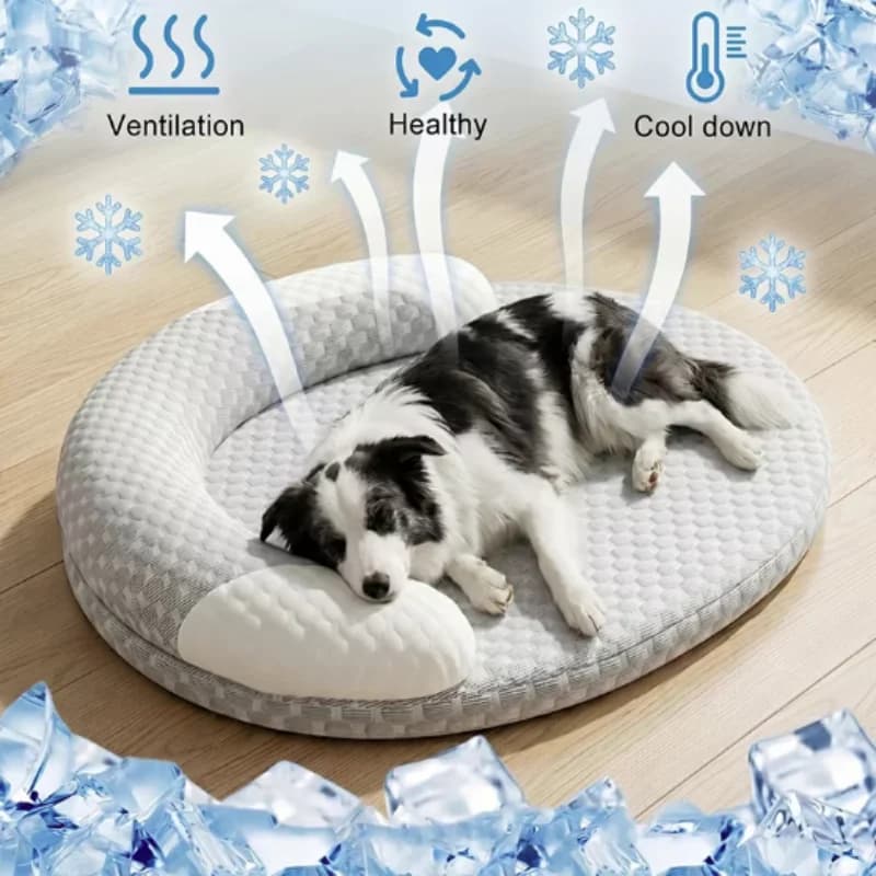 Orthopedic Pet Bed Cooling Waterproof Sofa Dog Bed with Removable Washable Cover for Small And Medium-sized Pets