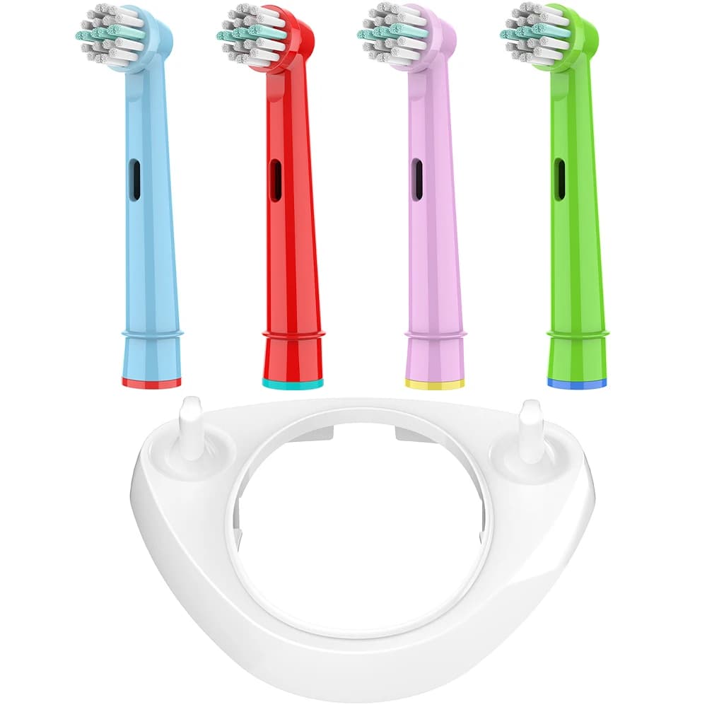 Replacement heads with Toothbrush holder, Set Compatible with Oral B Electric Brushes, for Models 1000 5000 7000