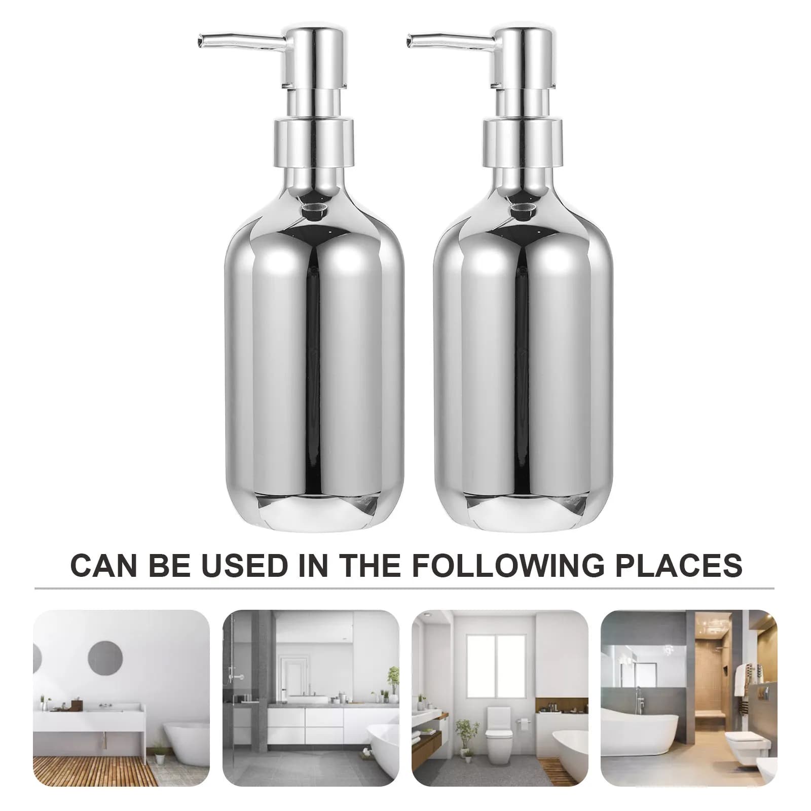 2 flaconi dispenser con pompa a pressione, materiale sicuro, ricaricabili, per sapone, shampoo, lozione, per bagno, cucina, flacone da viaggio con pompa