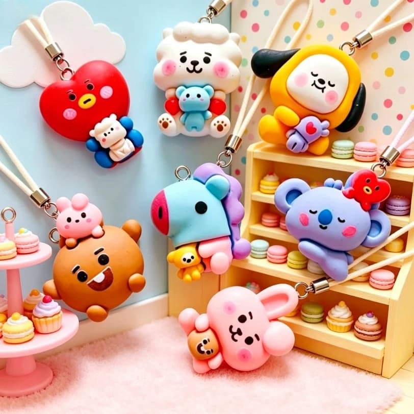 70PCS Kawaii Dog Bunny Cute Resin Charms for Jewelry Materials Flatbacks Bracelets Necklace Keychain Making Supplies Diy Decoden