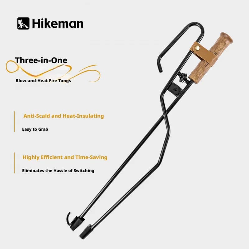 Hikeman Outdoor camping fire tongs, portable barbecue fire-starting tool, charcoal clip, anti-scald fire stick, fire hook