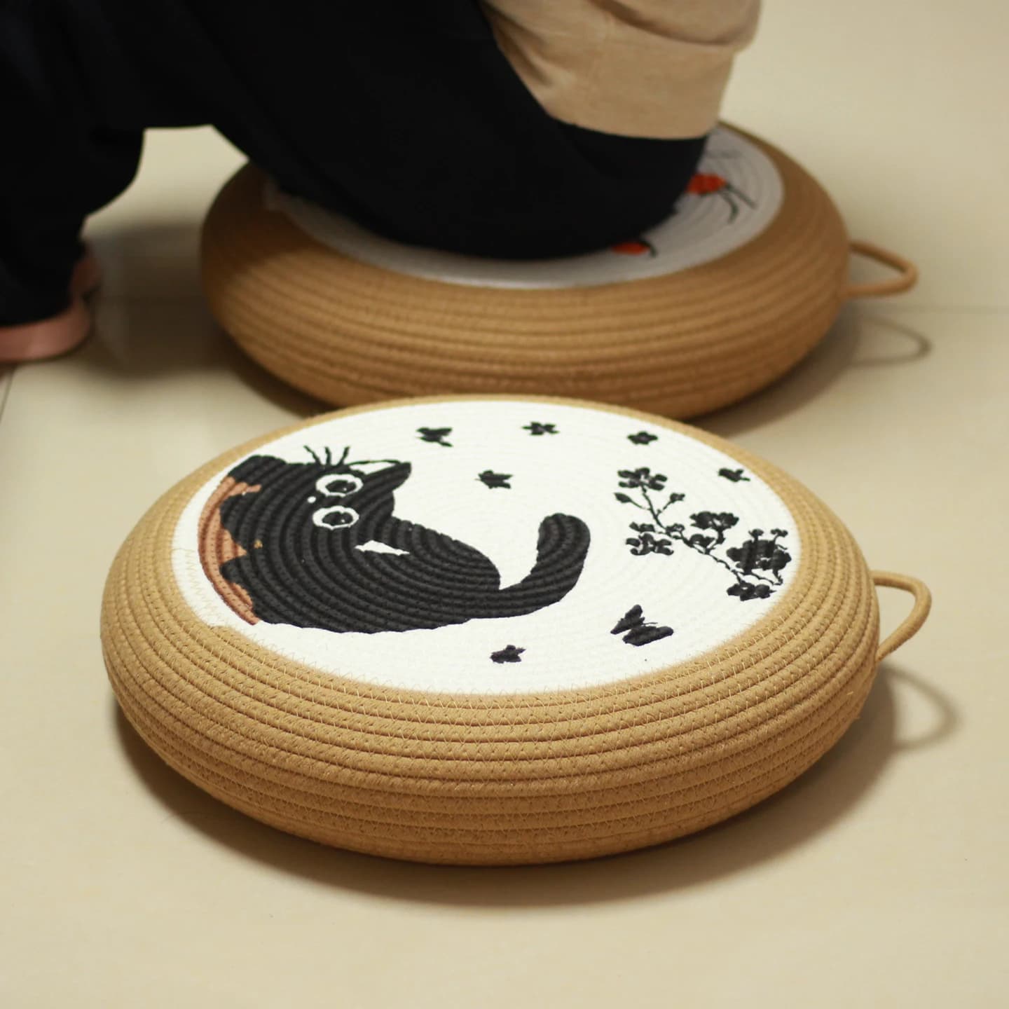 Thickened Meditation Zafu Cushion Living Room Tatami round Shape Home Decor Traditional Chinese Style Floor Pad