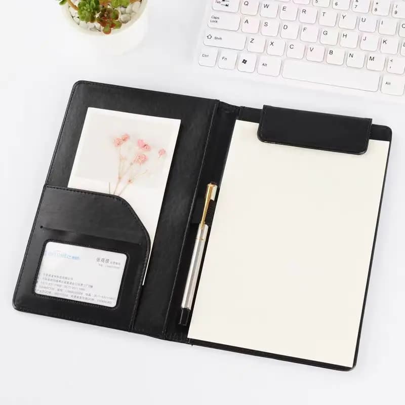 PU Leather A5 File Folder Clipboard Document Clip Business Meeting Contract Clamp Writing Pad Office School Supply