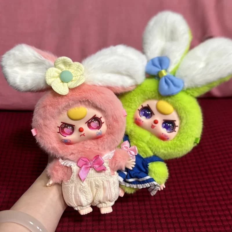 Autentico bambino tre macaron carino coniglietto serie scatola cieca carino giocattolo alla moda figurine ornamento da tavolo borsa pendente regalo per ragazza