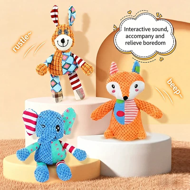 Giocattoli Interattivi Squeaky per Cani, Morbidi Peluche Resistenti al Morso per Tutte le Fasi di Dentizione, Gioco Autonomo, Allevia la Noia, Giocattoli Durevoli per Animali Domestici